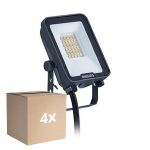 Fordelspakke 4x Philips LED Projektør Ledinaire BVP167 10W 1200lm 110D - 830-840-865 CCT | IP65 - Symmetrisk