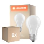 Fordelspakke 6x Osram Classic LED E27 Pære Filament Matt 11W 1521lm - 840 Kold Hvid | Dæmpbar - Erstatter 100W
