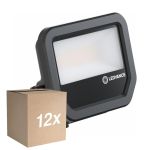 Fordelspakke 12x Ledvance LED Projektør Aluminium Sort 17W 2400lm 100D - 865 Dagslys | IP66 - Symmetrisk