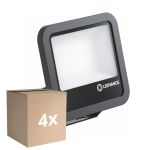 Fordelspakke 4x Ledvance LED Projektør Aluminium Sort 69W 9150lm 100D - 830 Varm Hvid | IP66 - Symmetrisk