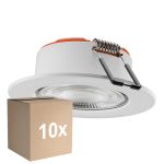 Fordelspakke 10x Ledvance Spot Combo Fire Rated FIX Hvid 5W 560lm 60D - 840 Kold Hvid | Udsnit 70 - IP65 - Dæmpbar