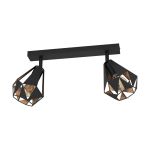 Eglo Loftlampe Carlton 7 Stål Sort Kobber | IP20 - Egnet til 2x E27 