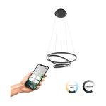 Eglo Pendel Lampe Lobinero-Z Aluminium Stål Sort 40W 6100lm - 830-865 Justerbar Hvid | IP20 - Zigbee Dæmpbar