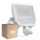 Fordelspakke 8x Ledvance LED Projektør Aluminium Hvid 41W 5500lm 100D - 830 Varm Hvid | IP65 - Bevægelses- Og Lyssensor - Symmetrisk