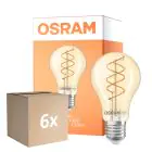 Fordelspakke 6x Osram Vintage 1906 LED Classic Slim E27 Pære Filament Guld 8W 806lm - 922 Ekstra Varm Hvid | Bedste Farvegengivelse - Dæmpbar - Erstatter 60W
