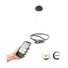 Eglo Pendel Lampe Lobinero-Z Aluminium Stål Sort 40W 6100lm - 830-865 Justerbar Hvid | IP20 - Zigbee Dæmpbar